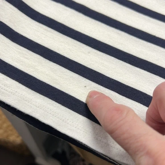 Sezane Navy and Cream Striped Long-Sleeve Button-Side Top - Picture 16 of 16